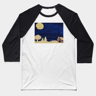 Night Sky Watercolour Painting Baseball T-Shirt